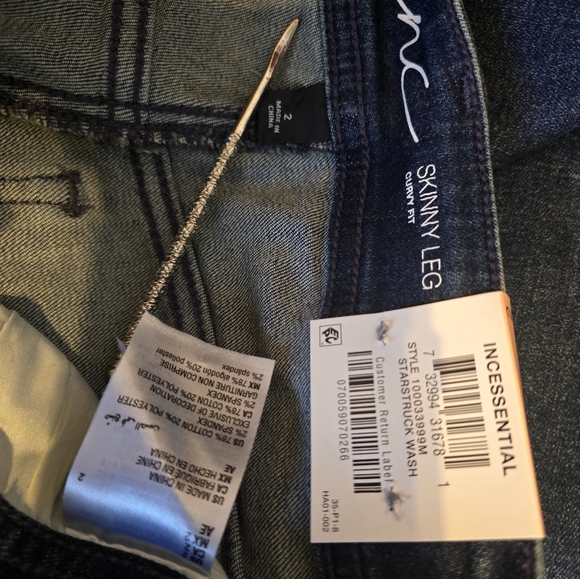 INC Skinny Curvy Fit Jeans Sz 2 NWT - Picture 11 of 11